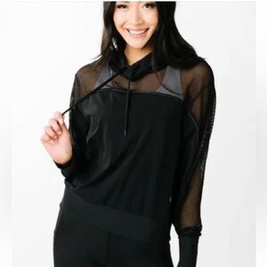 ZYIA Black Mesh Winner Hoodie